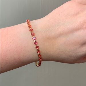 NEW - Pretty Bird Real Gold Plated Strawberry Tennis Bracelet